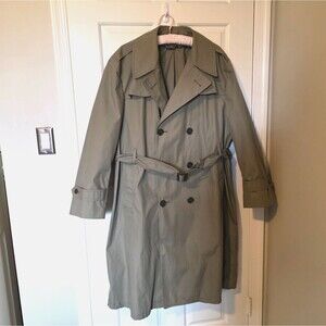 Military Issue USMC All Weather Coat Long Trench Raincoat Men's Size 44R